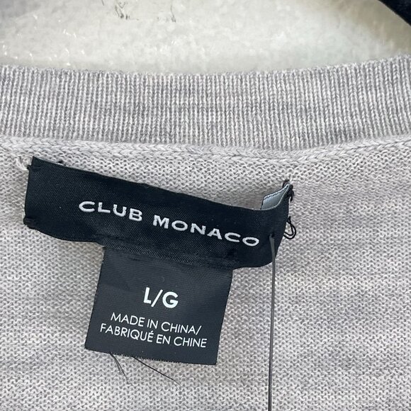 NEW Club Monaco Womens Large Zaydie Sweater Grey 100% Wool V Neck Long Sleeve - Picture 3 of 9